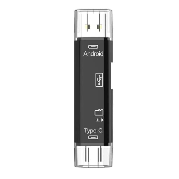INF 3-i-1 Kortläsare: USB 2.0, Type-C, SD/TF-kompatibilitet