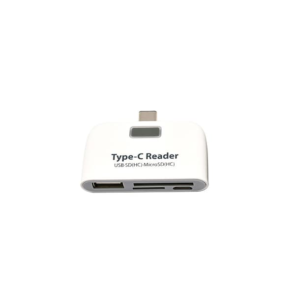 INF Type-C -kortinlukija - USB-keskitin ja OTG-toiminto Valkoinen