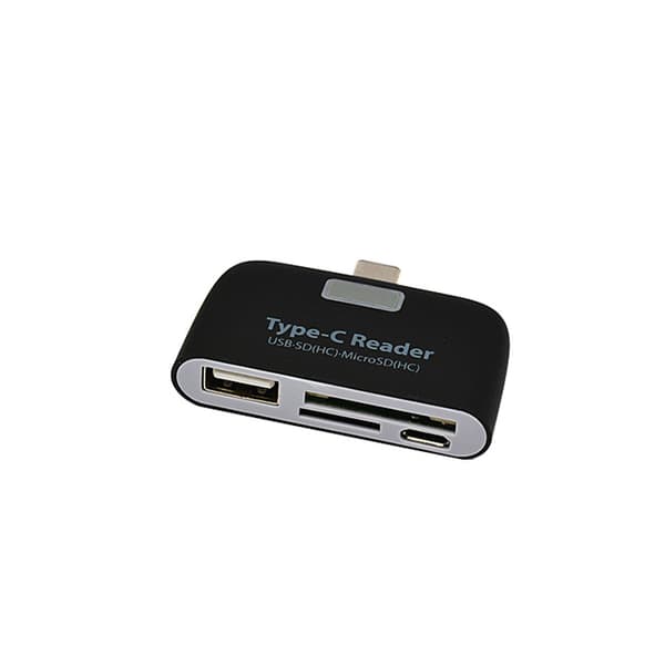 INF Type-C Kortläsare - USB-hubb & OTG-funktionalitet Svart