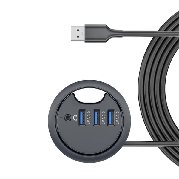 INF USB 3.0-hubb med 3 USB-A-portar och ljudgränssnitt