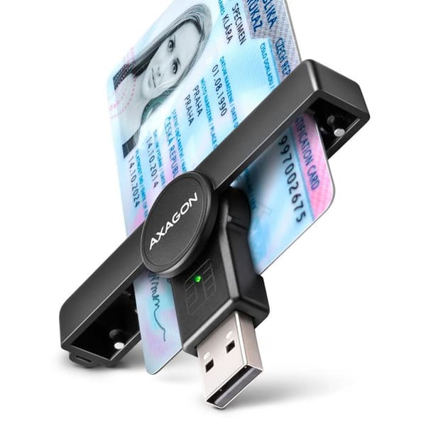 AXAGON CRE-SMPA USB Smart Card Svart