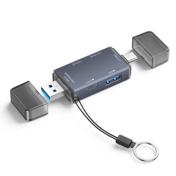 4-i-1 SD Kortläsare med USB och USB-C