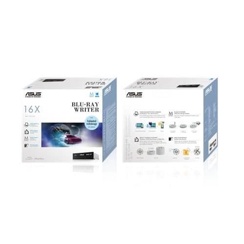ASUS BW-16D1HT BDR DVDRW 16X SATA, Svart, Fack, Vertikal-Horisontell, Desktop, DVD Super Multi, SATA