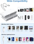 Miniatyrbild 4 av 7: NÖRDIC USB-C/Lightning Kortläsare 5 Slot CF, SD, MicroSD, MS, XD 1xUSB-A 1xUSB-C UHS-I