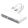 Miniatyrbild 1 av 7: NÖRDIC USB-C/Lightning Kortläsare 5 Slot CF, SD, MicroSD, MS, XD 1xUSB-A 1xUSB-C UHS-I