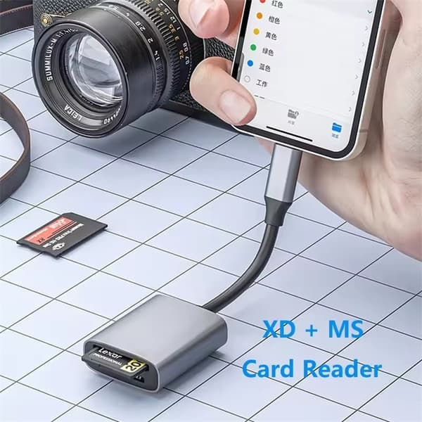 NÖRDIC USB-C/USB-A Kortläsare 2 Slot MS, xD UHS-I