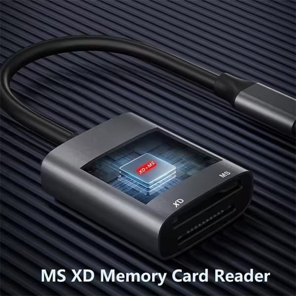 NÖRDIC USB-C/USB-A Kortläsare 2 Slot MS, xD UHS-I