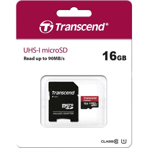 Transcend Premium microSDHC-Kort Industrial 16 GB Class 10, UHS-I inkl. SD-adapter