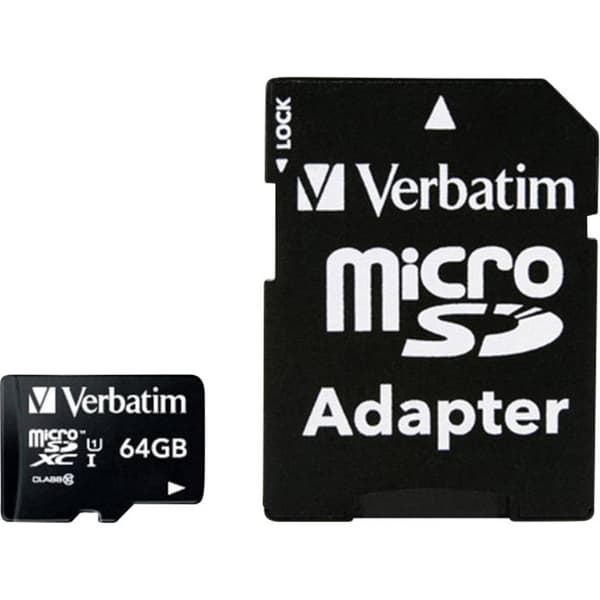 Verbatim MICRO SDXC 64GB CL 10 ADAP microSDXC-Kort 64 GB Class 10 inkl. SD-adapter