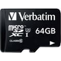 Miniatyrbild 1 av 2: Verbatim PRO microSDXC-Kort 64 GB Class 10, UHS-I, UHS-Class 3 inkl. SD-adapter