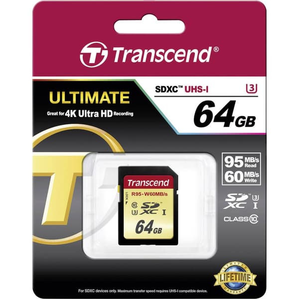 Transcend Ultimate SDXC-Kort Industrial 64 GB Class 10, UHS-I, UHS-Class 3
