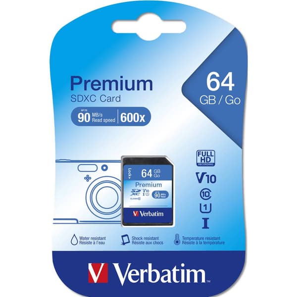Verbatim Premium SDXC-Kort 64 GB Class 10, UHS-I