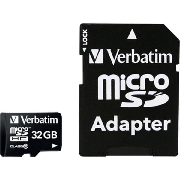 Verbatim MICRO SDHC 32GB CL 10 ADAP microSDHC-Kort 32 GB Class 10 inkl. SD-adapter