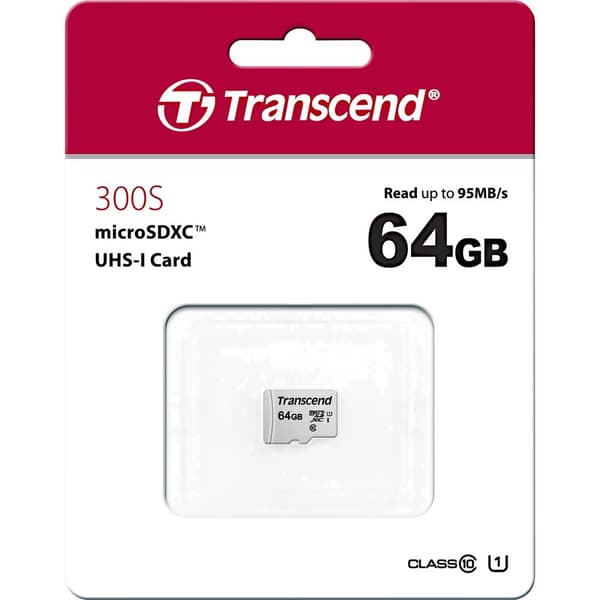 Transcend Premium 300S microSDXC-Kort 64 GB Class 10, UHS-I, UHS-Class 1