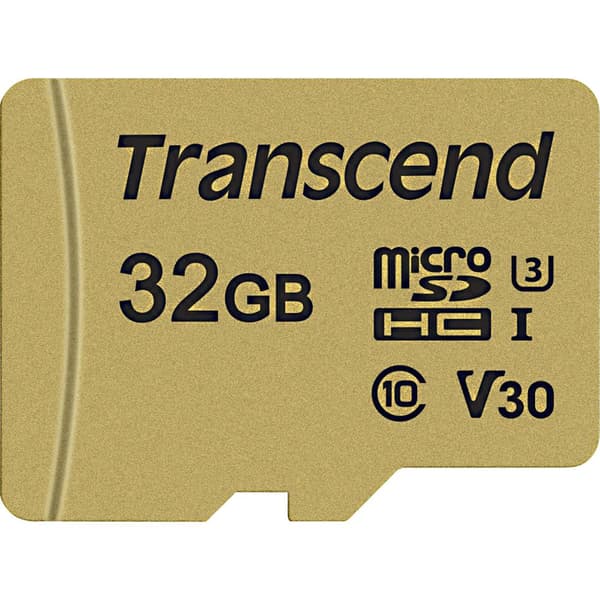 Transcend Premium 500S microSDHC-Kort 32 GB Class 10, UHS-I, UHS-Class 3, v30 Video Speed Class inkl. SD-adapter