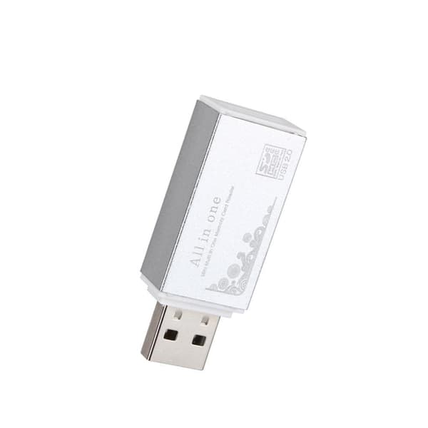 Kompakt USB-Minnekortleser | 4 i 1