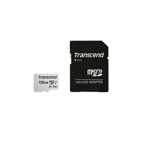 Transcend Premium 300S microSDXC-Kort 128 GB Class 10, UHS-I, UHS-Class 3, v30 Video Speed Class, A1 Application Perfor