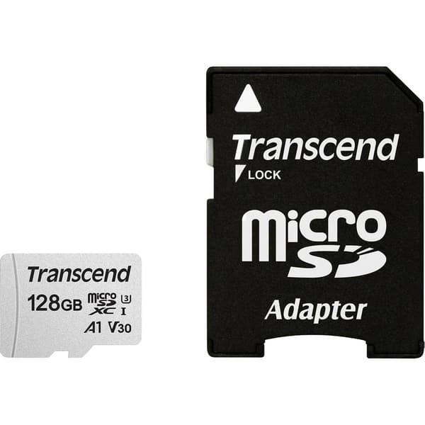 Transcend Premium 300S microSDXC-Kort 128 GB Class 10, UHS-I, UHS-Class 3, v30 Video Speed Class, A1 Application Perfor
