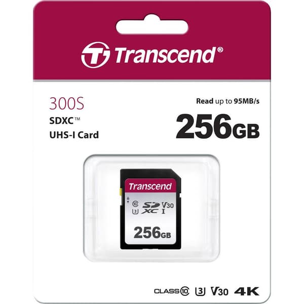 Transcend Premium 300S SDXC-Kort 256 GB Class 10, UHS-I, UHS-Class 3, v30 Video Speed Class