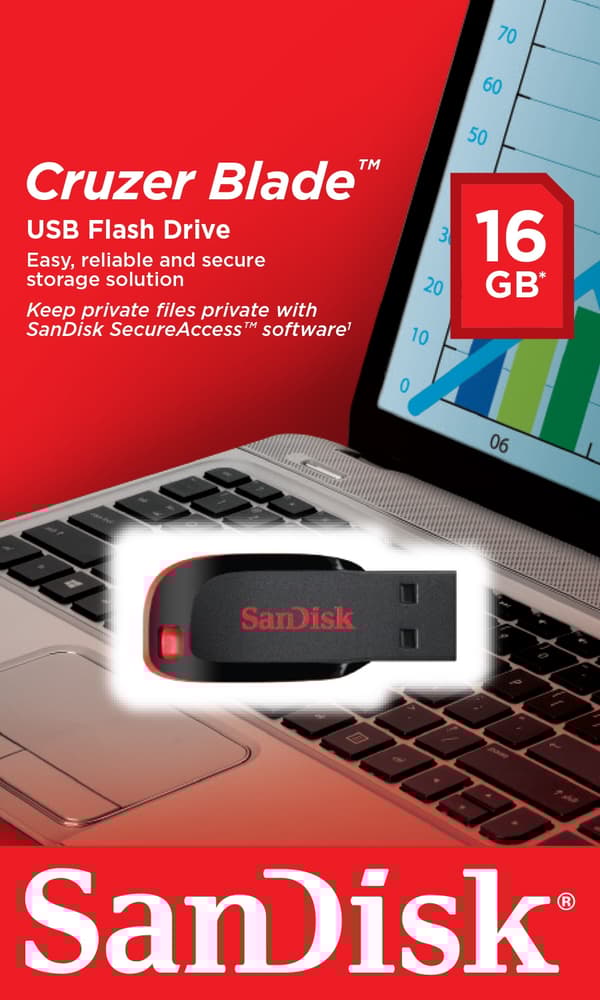 Sandisk Minnepenn USB 2.0 - Blade 16GB
