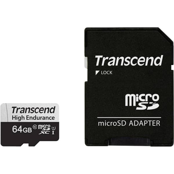 Transcend High Endurance 350V microSDXC-Kort Class 10, UHS-I inkl. SD-adapter