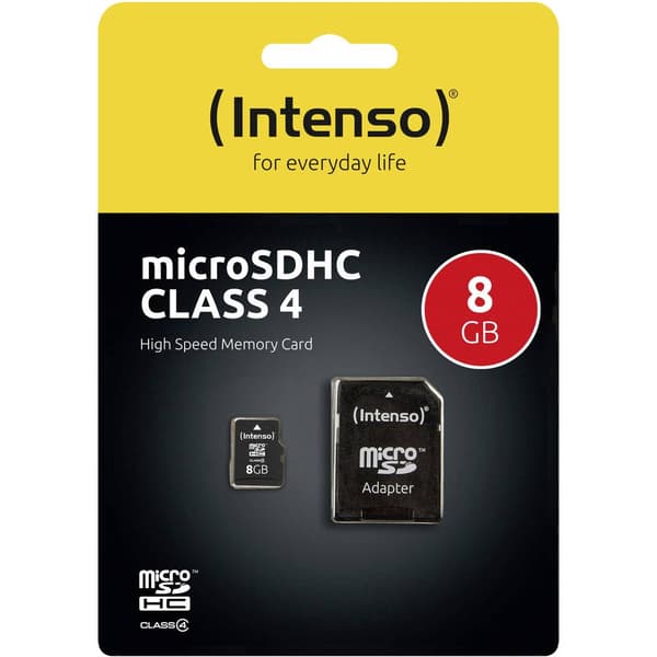 Intenso microSDHC-Kort 8 GB Class 4 inkl. SD-adapter
