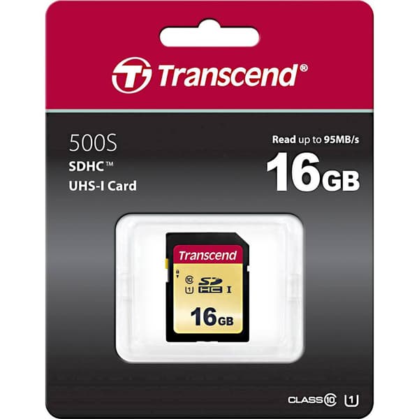 Transcend Premium 500S SDHC-Kort 16 GB Class 10, UHS-I, UHS-Class 1