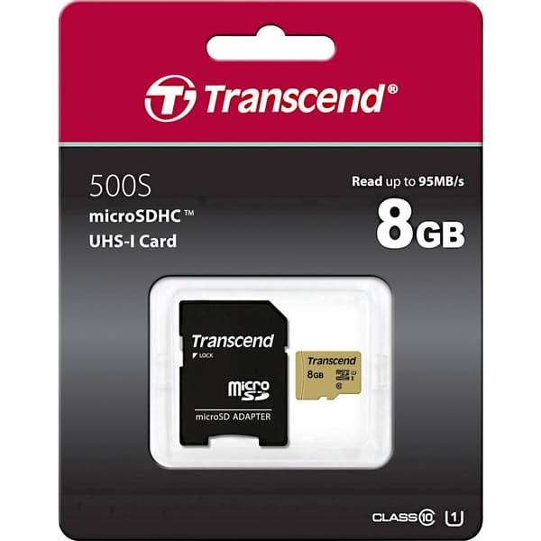 Transcend Premium 500S microSDHC-Kort 8 GB Class 10, UHS-I, UHS-Class 1 inkl. SD-adapter