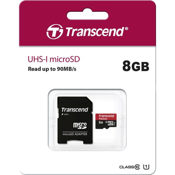 Transcend Premium microSDHC-Kort Industrial 8 GB Class 10, UHS-I inkl. SD-adapter