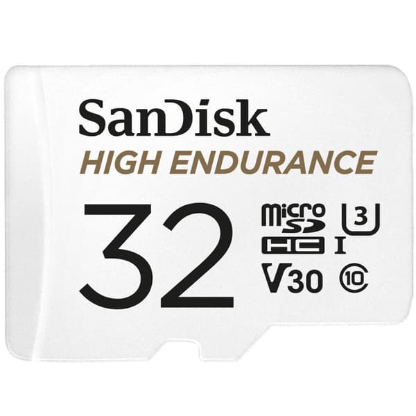 SanDisk High Endurance Monitoring microSDHC-Kort 32 GB Class 10, UHS-I, UHS-Class 3, v30 Video Speed Class inkl. SD-ada