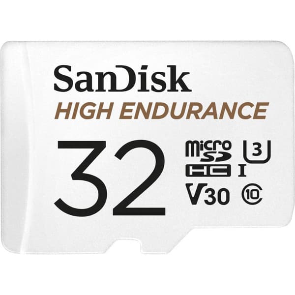 SanDisk High Endurance Monitoring microSDHC-Kort 32 GB Class 10, UHS-I, UHS-Class 3, v30 Video Speed Class inkl. SD-ada