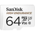 Miniatyrbild 1 av 3: SanDisk High Endurance Monitoring miniSDXC-Kort 64 GB Class 10, UHS-I, UHS-Class 3, v30 Video Speed Class inkl. SD-adap