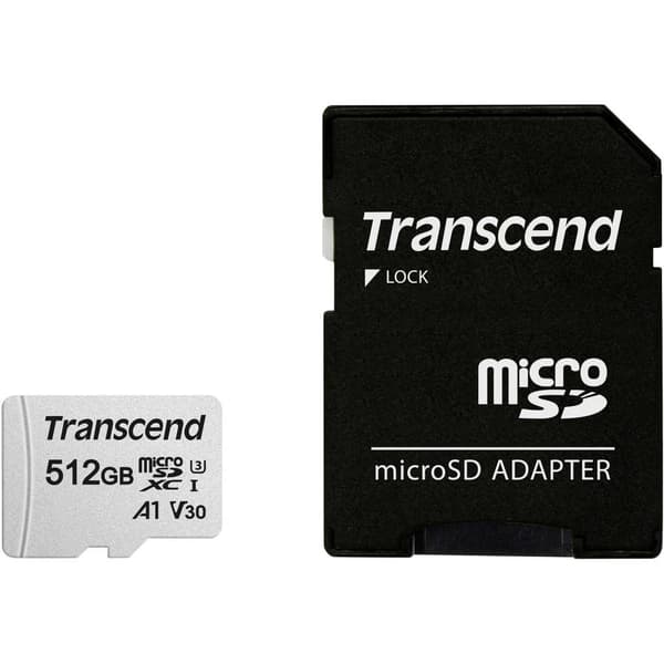 Transcend Premium 300S microSDXC-Kort 512 GB Class 10, UHS-I, UHS-Class 3, v30 Video Speed Class, A1 Application Perfor