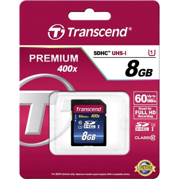 Transcend Premium 400 SDHC-Kort Industrial 8 GB Class 10, UHS-I