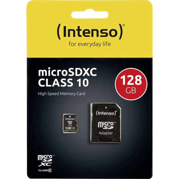 Intenso microSDXC-Kort 128 GB Class 10 inkl. SD-adapter