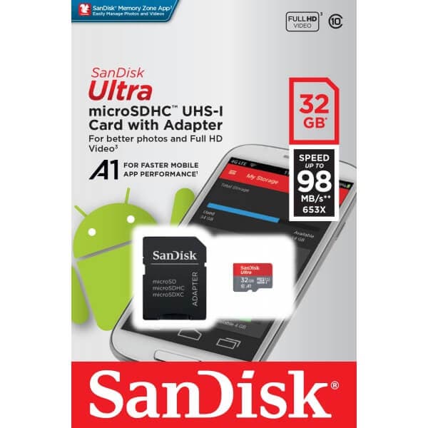 MICRO-SD MINNESKORT 32 GB MED ADAPTER UHS-I