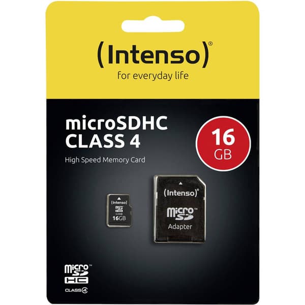 Intenso 16 GB Micro SDHC-Card microSDHC-Kort 16 GB Class 4 inkl. SD-adapter