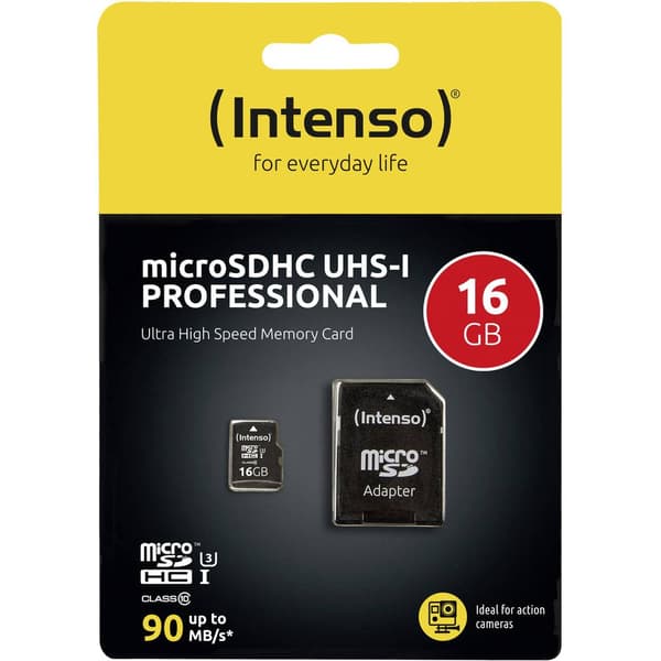 Intenso Professional microSDHC-Kort 16 GB Class 10, UHS-I inkl. SD-adapter