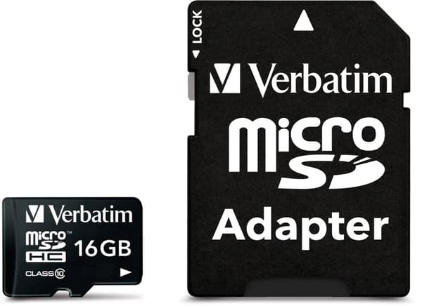 MicroSDHC, 16GB,  Class 10, inkl adapter