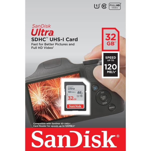 SanDisk Ultra® 32GB SDHC-Kort 32 GB Class 10, UHS-I
