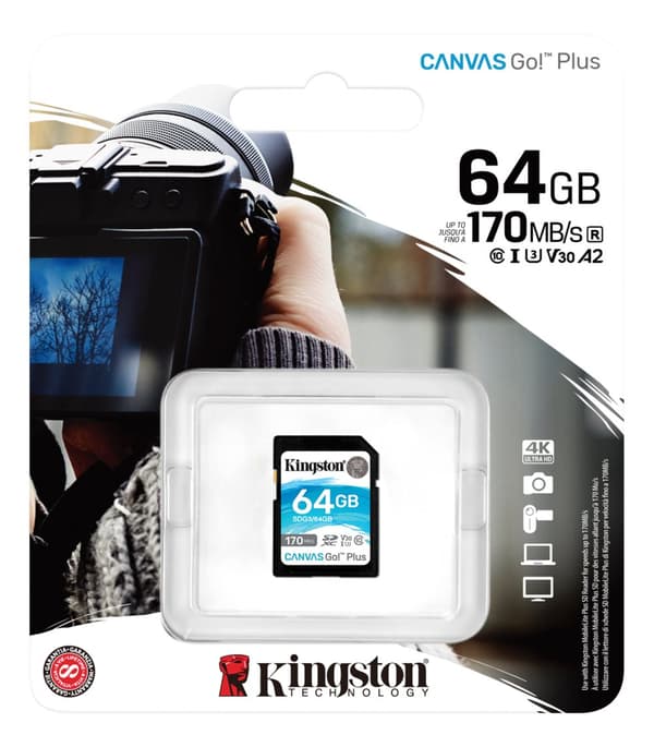 64GB SDXC Canvas Go Plus 170R C10 UHS-I U3 V30