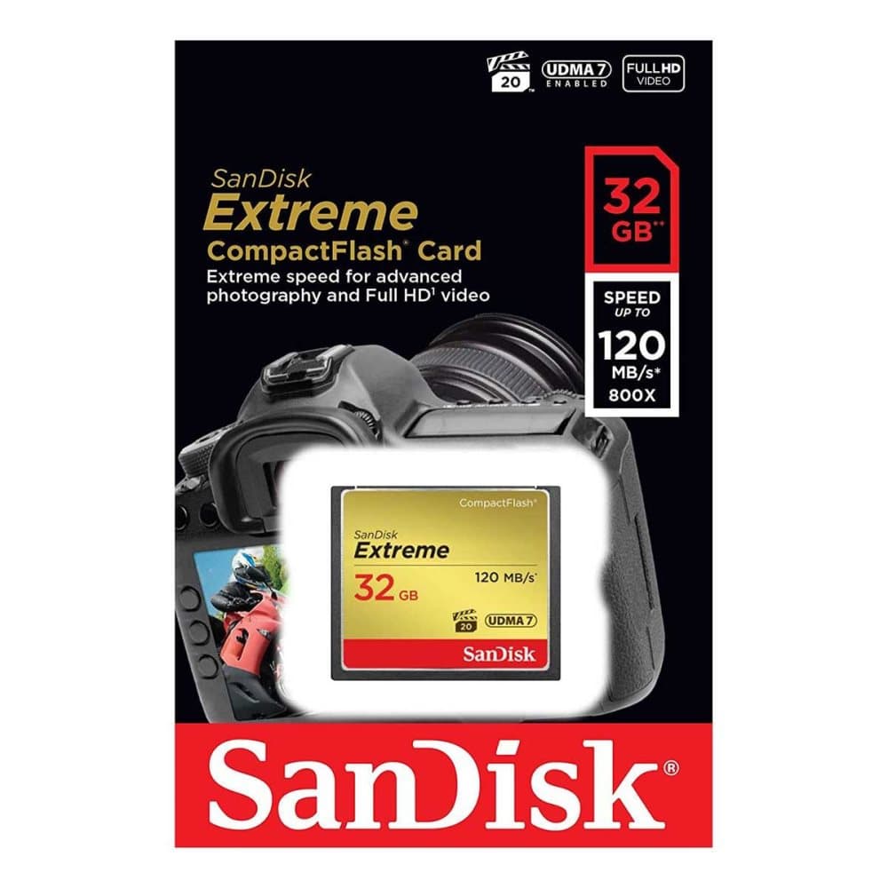 SanDisk Extreme Compact Flash 32 GB minneskort