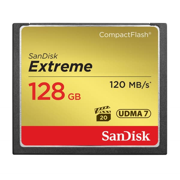 SANDISK Minnekort CF Extreme 128GB 120MB/s UDMA7