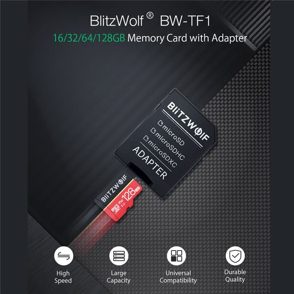 BlitzWolf® BW-TF1 Klass 10 UHS-1 32GB UHS-3 V30 64GB 128GB Micro SD TF-minne