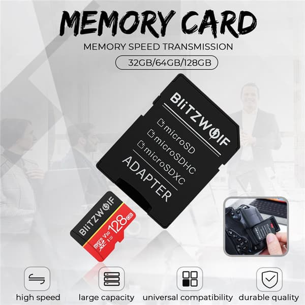BlitzWolf® BW-TF1 Klass 10 UHS-1 32GB UHS-3 V30 64GB 128GB Micro SD TF-minne