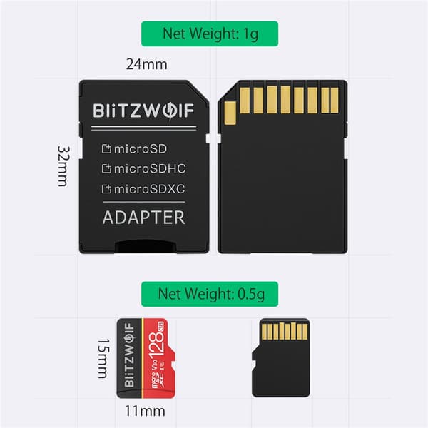 BlitzWolf® BW-TF1 Klass 10 UHS-1 32GB UHS-3 V30 64GB 128GB Micro SD TF-minne