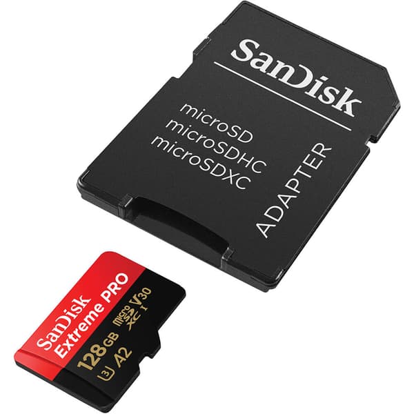 MicroSDXC Extreme Pro 128GB 200MB/s A2 C10 V30 UHS-I