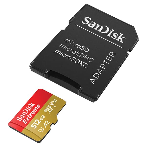 MicroSDXC Extreme 512GB Adapter 190MB/s A2 C10 V30