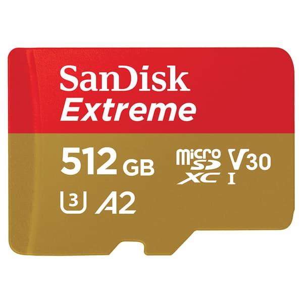 MicroSDXC Extreme 512GB Adapter 190MB/s A2 C10 V30