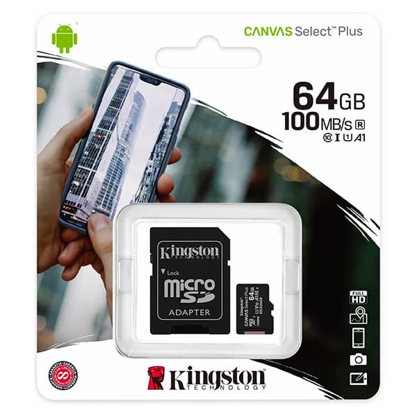 Kingston 64GB Canvas Select Plus microSD-kort